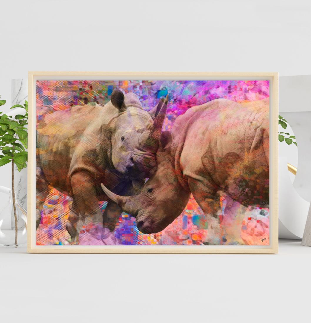 Les rhinocéros jouent